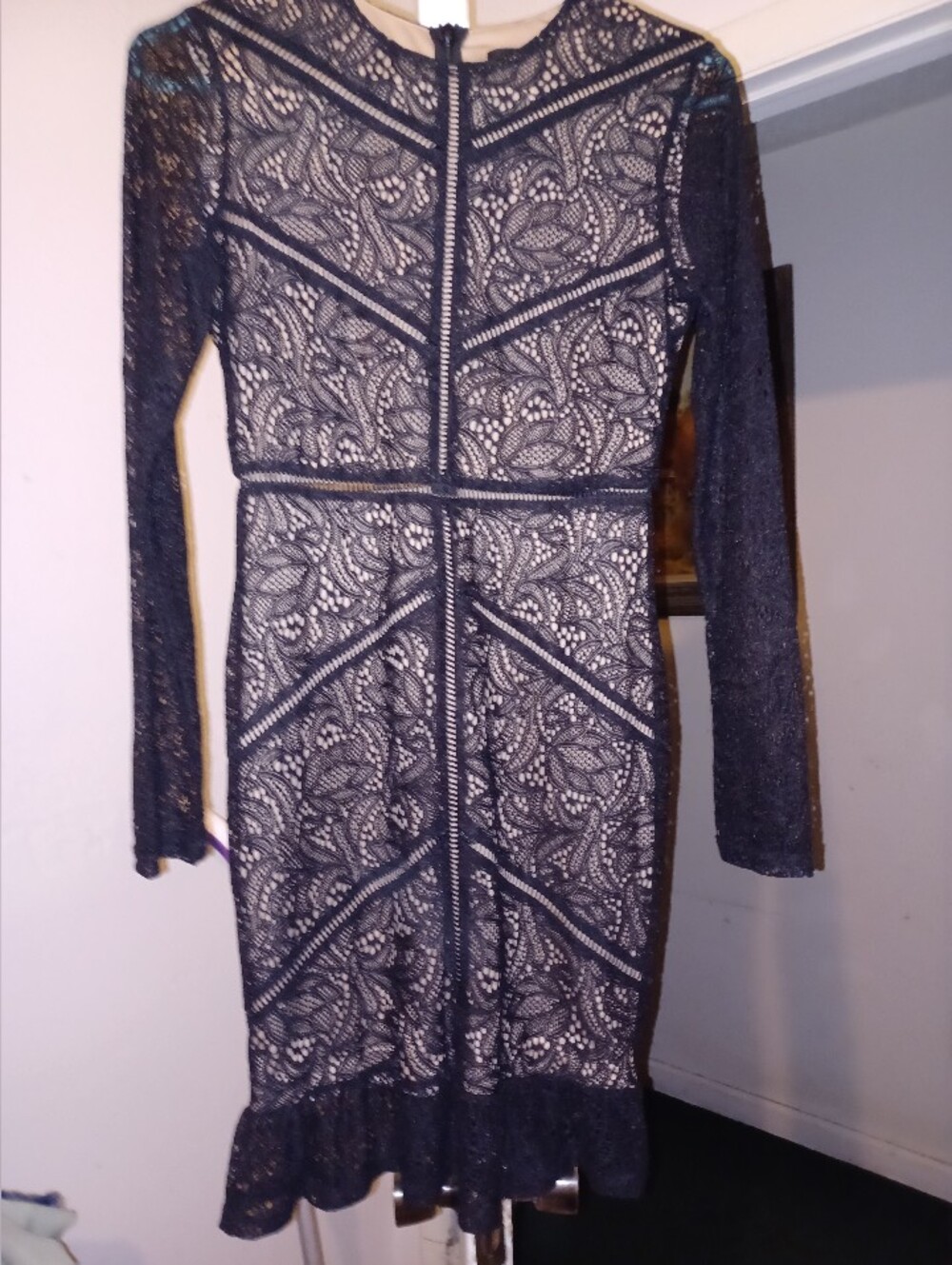 Bardot Black Lace Long-Sleeve Sheath Dress Size XS/4